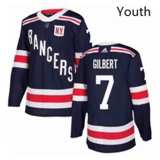 Youth Adidas New York Rangers 7 Rod Gilbert Authentic Navy Blue 2018 Winter Classic NHL Jersey